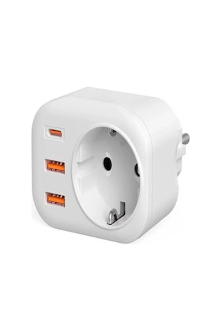 2500w 3.4a 2x Usb 1x Type-c 1x Soket Şarj Adaptörü Priz Çoğaltıcı Grup Priz 2 M