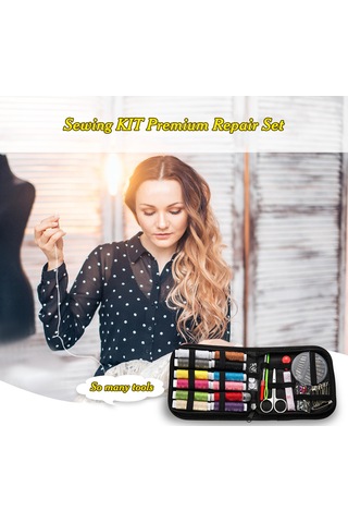 Geekyou 75 Parça Dikiş Seti, Rastgele Renkli Aksesuarlar Ve Taşınabilir Saklama Çantası İle Tam Donanımlı Çok Renkli