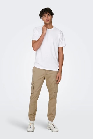 Only & Sons Erkek Onscarter Paçaları Lastikli Pamuklu Kargo Pantolon 22028434 Camel