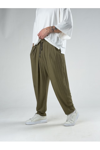 Cocopelli Bürümcük Haki Erkek Pileli Jogger Pantolon Coc3192