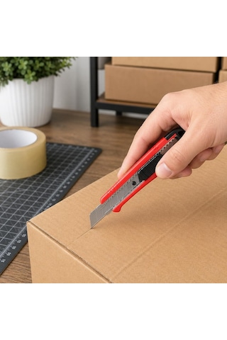 Mini Falçata Seti 9mm Maket Bıçağı + 10 Adet Yedek Bıçak Küçük Boy Kesici Falçata Hassas Kesim Karton Kağıt Plastik Kesme Bıçağı Asorti Renk