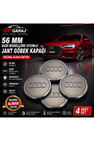 56 Mm Audi Modellere Uyumlu Jant Göbek Kapağı 4 Adet Set Orijinal Alman Üretimi