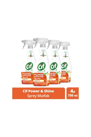 Cif Power & Shine Sprey Mutfak Temizleyici 4 x 750 ML