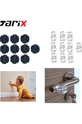 Tarix Priz Kapağı ,priz Koruyucu ,çocuk Güvenliği Priz Koruma Kapağı 10 Adet - Siyah Set