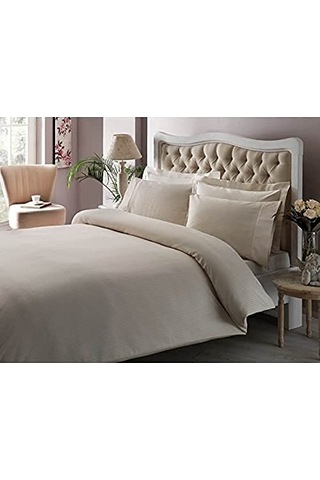 Taç Premium Basic Krem Stripe Çift Kişilik Nevresim Takımı Çok Renkli