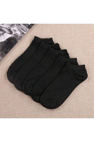 Socks Stores Havlu Unisex Patik Çorap 5'li Siyah