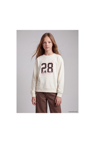 Lc Waikiki Alıta Cıty Farkıyla Lcw Kids Ekru Baskılı Kız Çocuk Sweatshirt 2'li Ekru - 927503618 Ekru