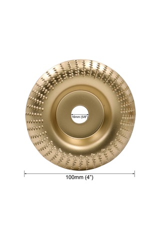 Skycity Ahşap Şekillendirme Diski, Açımlı Taşlama, 100mm Yaylı Yüzeyli, Altın, Yüksek Karbon Çelik, Ahşap İşleme Aracı