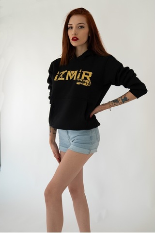 Izmir Mafıa Kapşonlu Siyah Unisex Sweatshirt Hoodie Polar Siyah