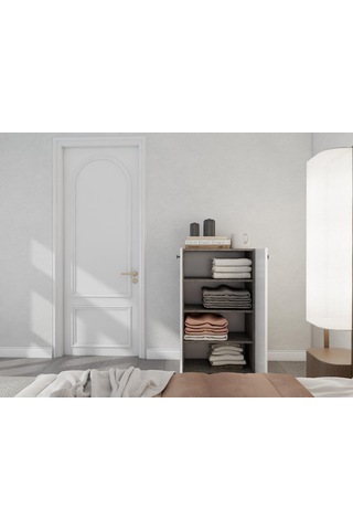 2 Kapaklı Çok Amaçlı Dolap Hanoi Beyaz Beyaz