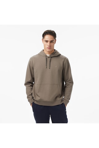 Nautica Erkek Kahverengi Classic Fit Kapüşonlu Sweatshirt Düz K57226t Kahverengi