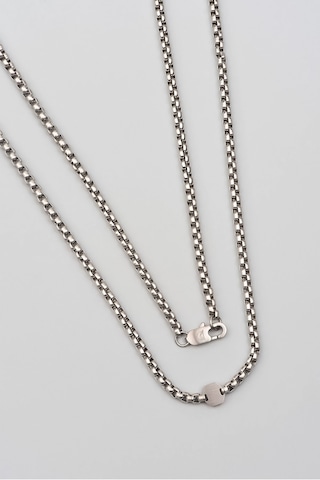 Erkek Çelik Zincir Kolye Gri