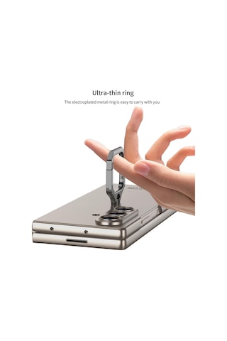 Nihcase Samsung Galaxy Uyumlu Z Fold 8 Ultra Kılıf Kıpta Flip Ring Kamera Korumalı Kapak