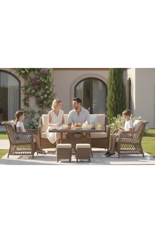 3+1+1 Bahçe Ve Balkon Takımı Masali Kahverengi Kahverengi