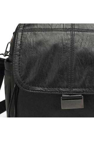 Yıkama Deri Sırt Askılı Kadın Çantası 21-k Barcelona 1908 Siyah