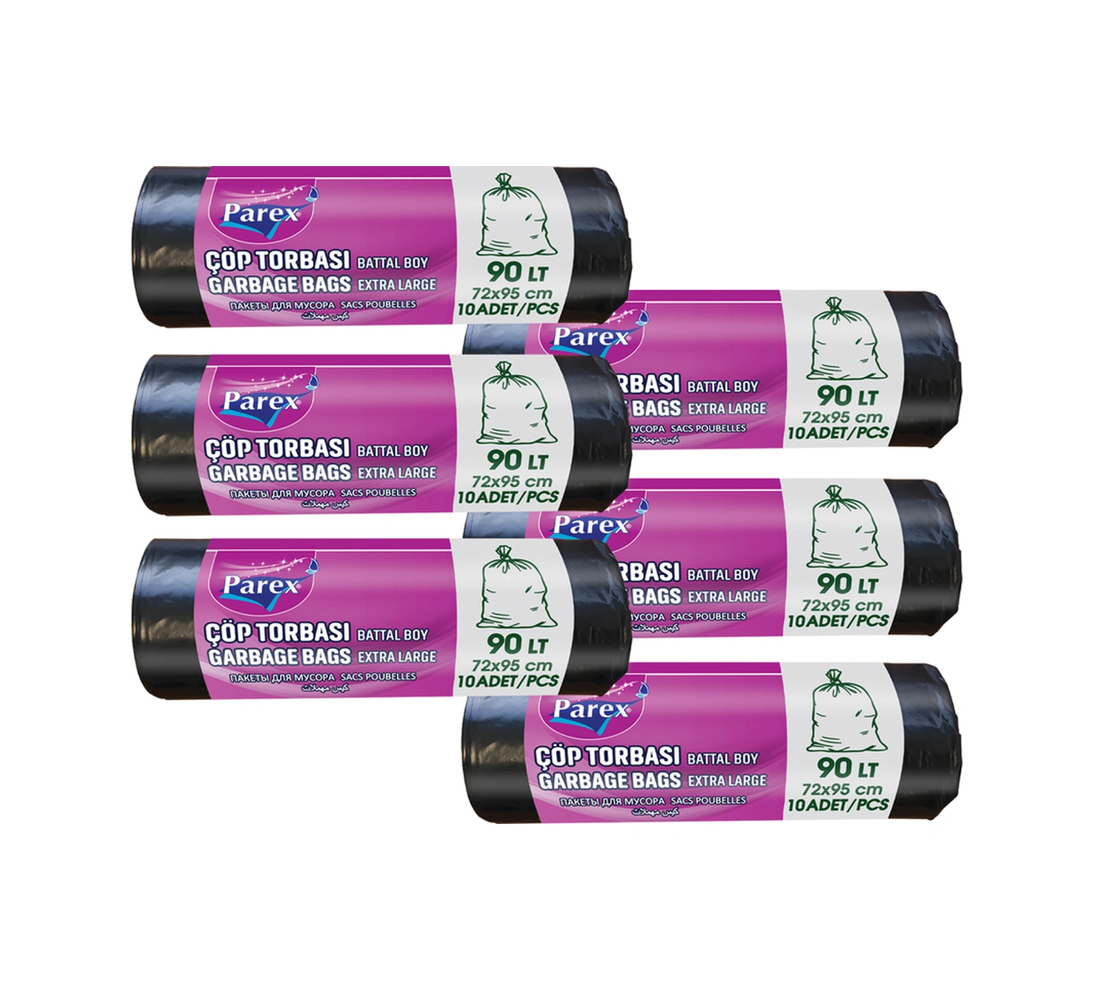 Professional 10'lu Çöp Torbası Battal Boy 72 X 95 Cm Altılı Paket