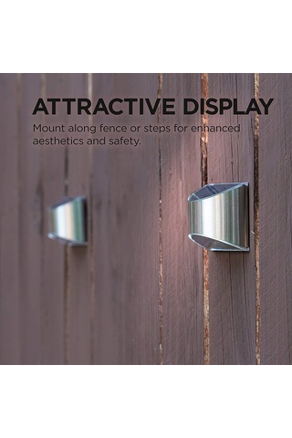 Neevoyu 2 Adet Paslanmaz Çelik Güneş Enerjili Duvar Lambası - Ip44 Su Geçirmez, 8 Saat Aydınlatma Süresi, Beyaz Işık Beyaz