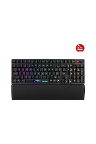Asus Rog Strıx Scope Iı 96 Wl/rx Red/abs/tr Wıreless Oyun Klavyesi: Üç Modlu Bağlantı, Rog Rx Optik Anahtarlar, Pbt Tuş Kapakları, Silikon Yalıtım, Ek
