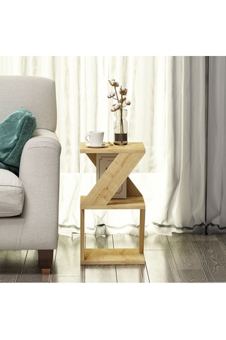 Albeni Yan Sehpa Ahşap Siyah - Safir Meşe Safir Meşe