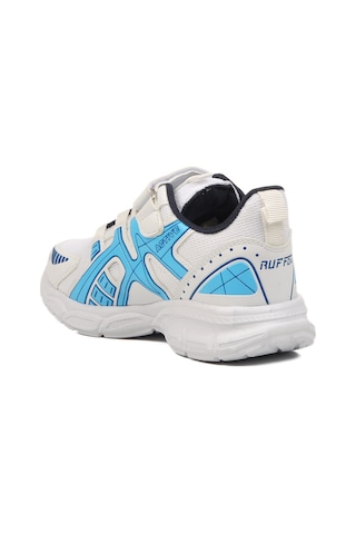 Beyaz Lacivert Cırtlı Fileli Hafif Unisex Çocuk Spor Ayakkabı Ruffon F Beyaz-lacivert