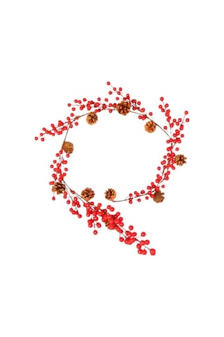 Ayrex Yılbaşı Lüks Dekor Süsleri Lüks Kokina Garland 150cm Kokina Kozalaklı Berry Şerit Süsler Genel