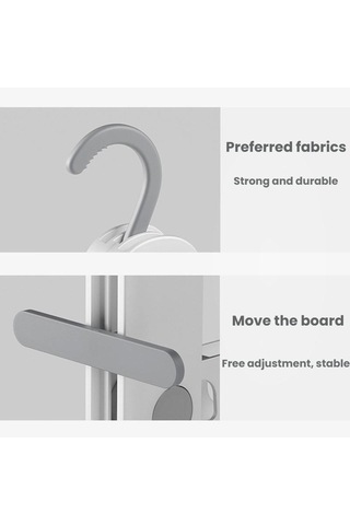 Sones Yedi Delikli Çok Fonksiyonlu Seyahat Katlanabilir Çamaşır Kurutma Askısı Gri Beyaz Diğer