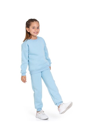 Üç İplik Cepli Bisiklet Yaka Alt Üst Takım Mavi