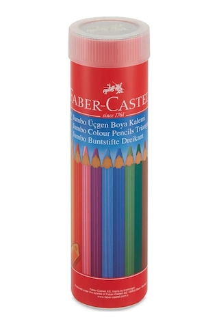 Faber-Castell 12'li Jumbo Tam Boy Üçgen Kuru Boya Kalemi Faber-Castell 12'li Jumbo Tam Boy Üçgen Kuru Boya Kalemi