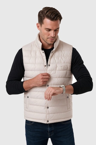 Deepsea Erkek Slim Fit Su Ve Rüzgar Geçirmez Krem Şişme Yelek Dik Yaka Çıtçıtlı 2701708