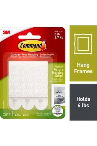 3M Command 17201 Orta Boy Resim Asma Şerit Cırt Bantları