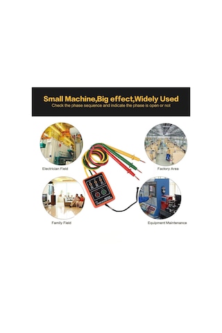 Jms Faz Test Cihazı Taşınabilir 3 Faz Rotasyon Test Cihazı Faz Sırası Ölçer Led'li Faz Sırası Göstergesi