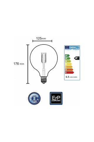 G-125 6 WATT FLAMANLI RUSTİK LED AMPUL BALON TİPİ - 2700K GÜNIŞIĞ