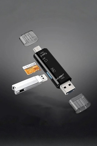 Büro Ev Ofis Cihazları İçin 3hub Usbc-otg Smart Card Reader