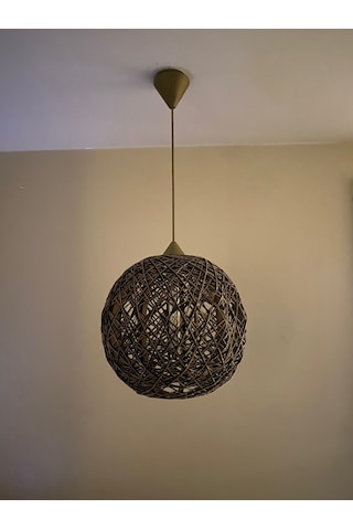 Efect Home Design Bohem,ahşap,jüt,hasır,modern,doğal Sarkıt Avize Hasır/siyah