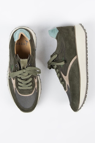 Krahe Calista Erkek Hakiki Deri Bağcıklı Haki-bej Sneakers 001
