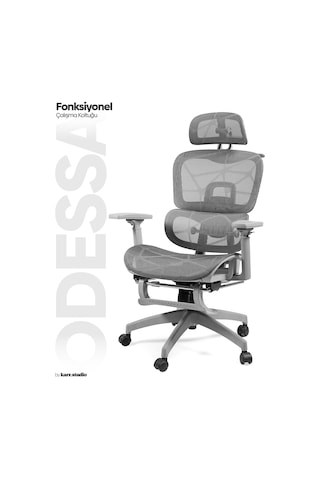 Odessa Fonksiyonel Çalışma Koltuğu - Gri