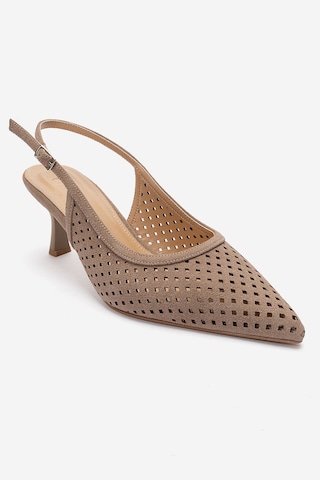 Luvishoes Uvıen Vizon Süet Kadın Topuklu Ayakkabı