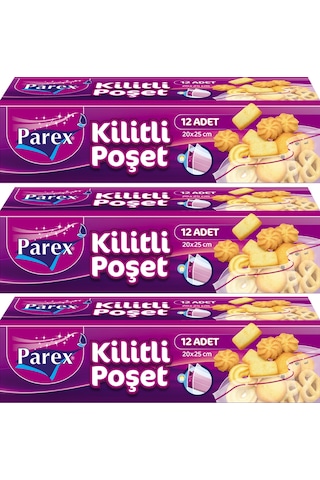 Kilitli Buzdolabı Poşeti Küçük Boy 12'li 20 X 25 Cm Üçlü Set