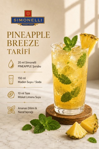Simonelli Ananas Aromalı Kahve ve Kokteyl Şurubu 700 ML + Pompa