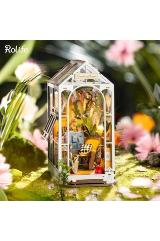 Rolife Tgb06 Garden House Kitap Köşesi Book Nook Dıy Minyatür Maket Model Seti Mini Dollhouse 3d Model Kit Detaylı Dekoratif Hobi Seti 3d Puzzle Tiny House