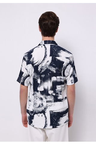 Colin's Colins Regular Fit Shirt Neck Baskılı Erkek Lacivert Kısa Kol Gömlek Cl1076790 Q1.v1 Npd Navy Printed