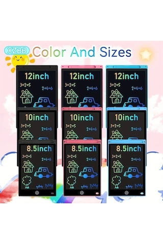 Trendooze Gaojunshop01 10 Inç Xzbb Abs Lcd Eğitim Tahtası, Mavi Pilli Çizim Tableti Çok Renkli