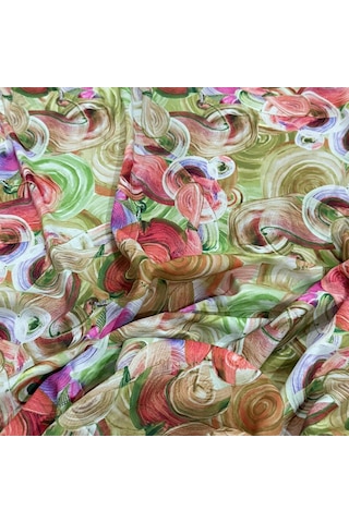İşlemeli Hint Elbise Kumaşı 370x110cm Model 2 Renkli