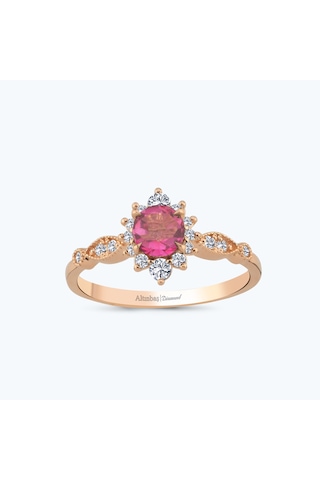 Altınbaş Pırlanta Pembe Safir Vintage Yüzük Pnf003pps-14k