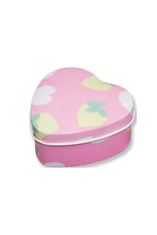 Mutluadim 12 Adet Kalp Şeklinde Pembe Metal Kutu-Pembe