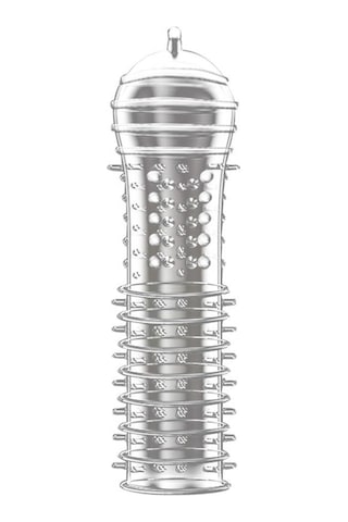 Pembe Tilki Şeffaf Silikon Penis Kılıfı Tırtıklı 12 CM