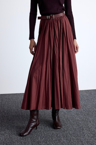 Manuka Pılıse Maxı Etek Bordo Bordo