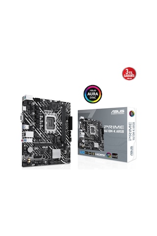 Asus Prıme H610m-k Argb Ddr5 5600mhz M.2 Hdmı Vga Matx 1700p