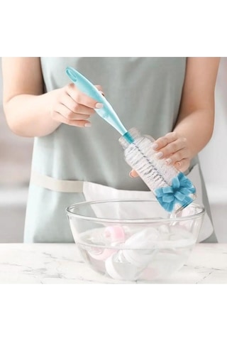 Babyjem Mavi Süngerli Biberon Fırçası 776 Gıda Dostu Silikon Malzeme ile Temizleme Kolaylığı