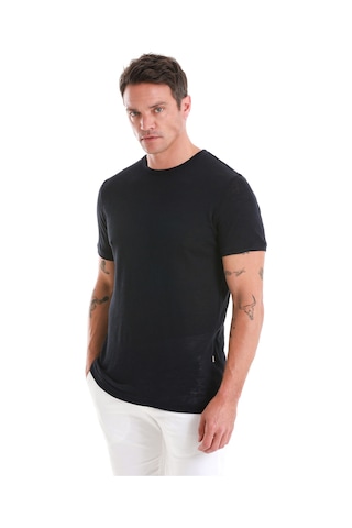 Hatemoğlu Lacivert Regular Fit Düz Bisiklet Yaka Pamuklu Tişört 35102024c010 005 Lacivert